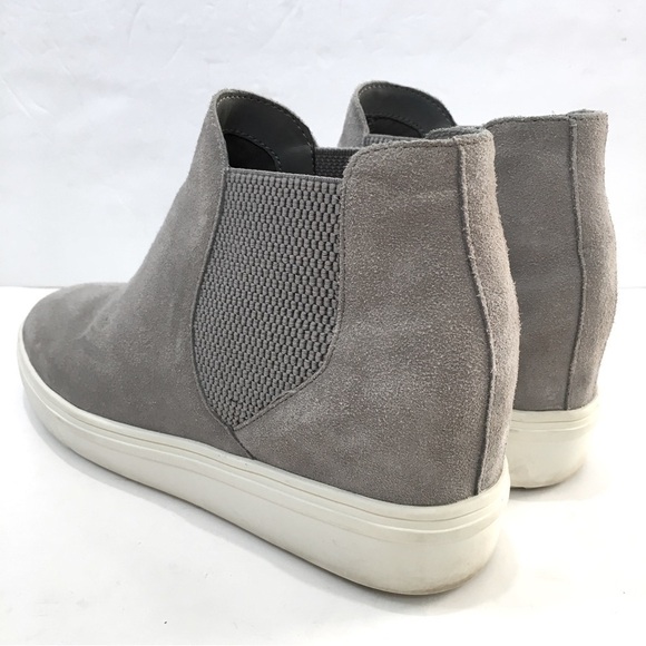 Steve Madden Sultan Gray Suede Leather slip on Chelsea platform Wedge Sneakers - Picture 12 of 14